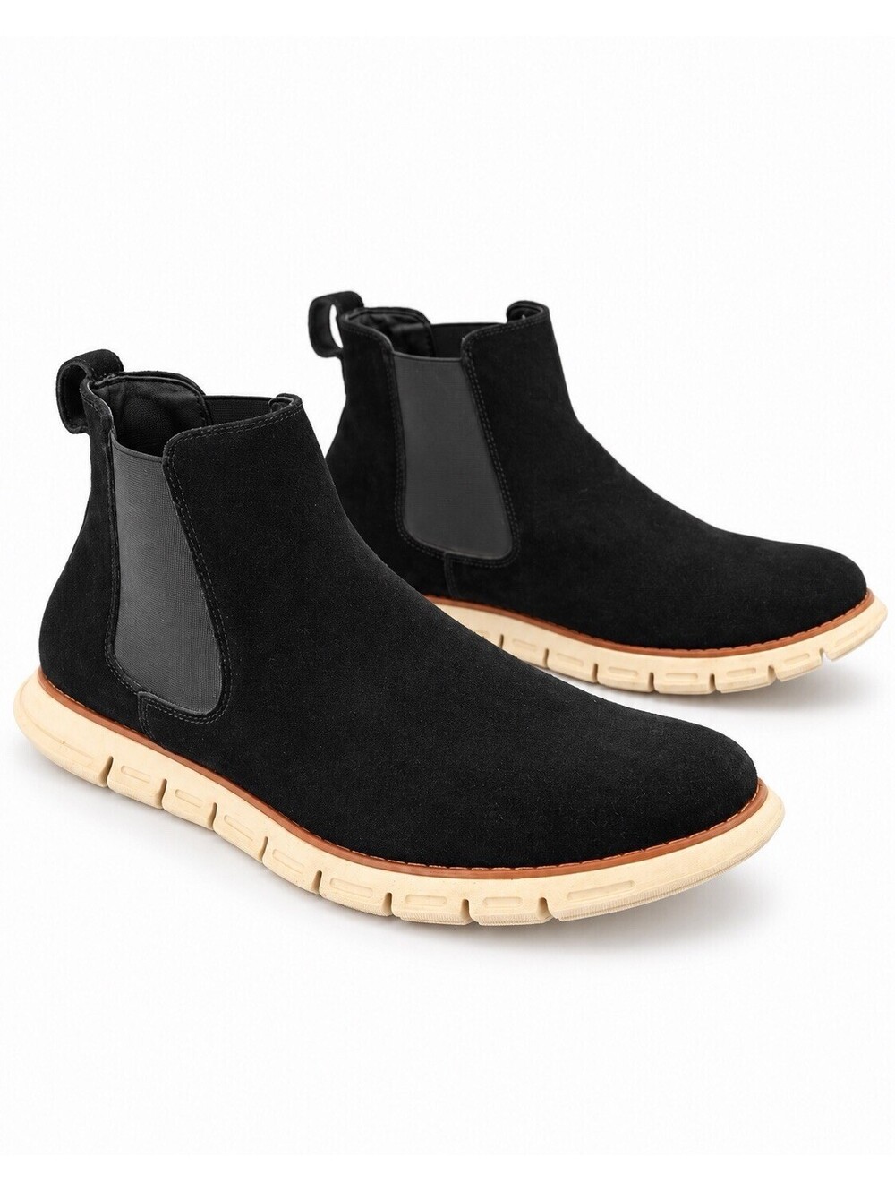 Bruno Marc Uptown-2 Men’s 10.5 Black Chelsea Boots Suede Slip On Casual Ankle